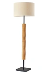 Adesso Lighting Judith Floor Lamp In Natural Wood With Black Finish