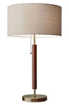 Adesso Lighting Hamilton Table Lamp In Walnut With Antique Brass