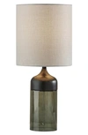Adesso Lighting Marina Tall Table Lamp In Black With Smoked Glass