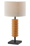 Adesso Lighting Judith Table Lamp In Natural Wood With Black Finish