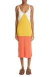 PARTOW MARILYN COLORBLOCK MIXED RIB TANK DRESS