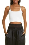 Alexander Wang Scoop-neck Cropped Tank Top In Soft White
