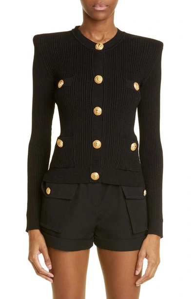 Balmain Cardigan In Noir