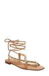 Katy Perry Women's The Halie Bead Lace-up Sandals Women's Shoes In Biscotti/gold