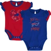 Outerstuff Newborn And Infant Boys And Girls Royal, Red Buffalo Bills Too Much Love Two-piece Bodysuit Set In Royal