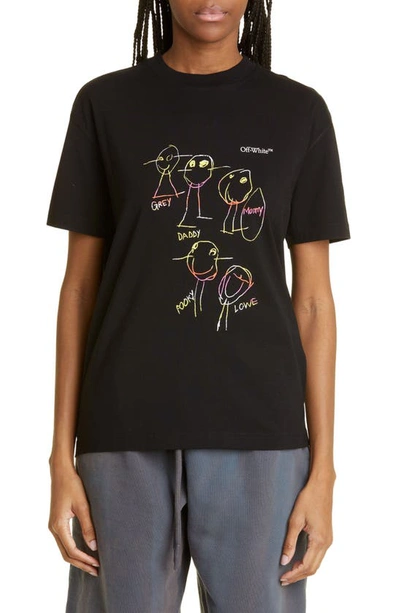 Off-white Kids Arrows-print Cotton T-shirt In Black Multicolor