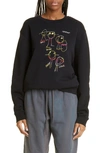Off-white Logo Printed Crewneck Sweatshirt In Black Multicolor
