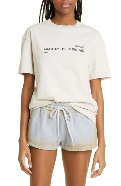 Off-white Exactly The Opposite-print T-shirt In 0932 Greyfuchsia