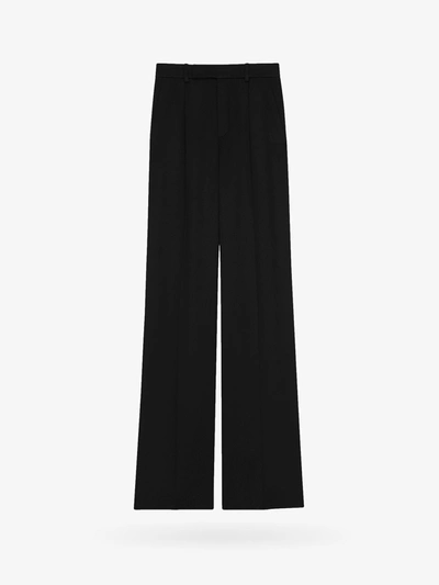 Saint Laurent Silk Trouser Pants In Black