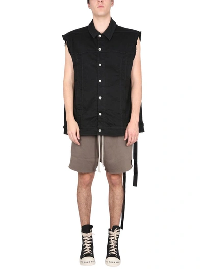 Rick Owens Drkshdw Denim Vest In Black