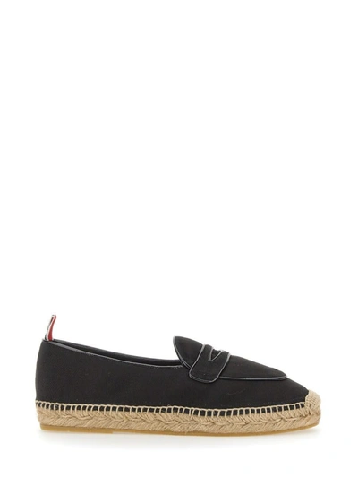 Thom Browne Espadrille Penny Varsity In Black