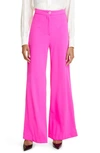 Dolce & Gabbana High Waist Jersey Flare Leg Pants In Bright Pink
