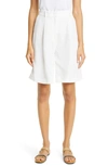 Fabiana Filippi Linen Blend Bermuda Shorts In Bianco