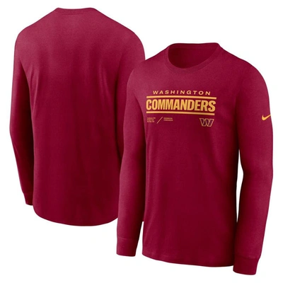 Nike Men's Dri-fit Infograph Lockup (nfl Washington Commanders) Long-sleeve T-shirt In Red