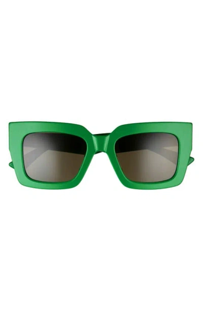 Bottega Veneta Raised Logo Acetate Cat-eye Sunglasses In 003 Shiny Solid B
