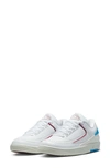 Jordan Air  2 Retro Sneaker In White/ Red/ Dark Powder Blue