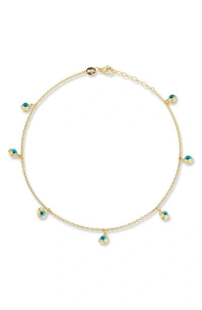 Ember Fine Jewelry 14k Evil Eye Charm Ankle Bracelet In Gold