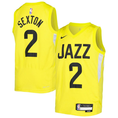 Nike Kids' Youth  Collin Sexton Yellow Utah Jazz Swingman Jersey