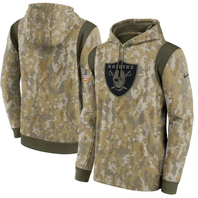 Nike Women's Olive Las Vegas Raiders 2021 Salute To Service Therma Performance Pullover Hoodie
