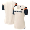 STARTER STARTER CREAM CHICAGO BEARS KICK START V-NECK T-SHIRT