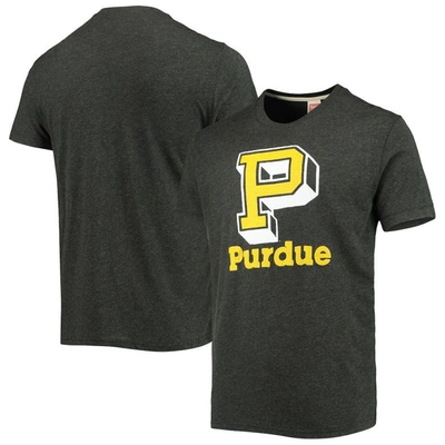 HOMAGE HOMAGE HEATHERED CHARCOAL PURDUE BOILERMAKERS LOCAL TRI-BLEND T-SHIRT
