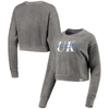 League Collegiate Wear Graphite Kentucky Wildcats Classic Corded Timber Crop Pullover Sweatshirt In Graphite