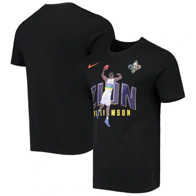 Nike Men's Zion Williamson Navy New Orleans Pelicans Name & Number T-shirt In Black