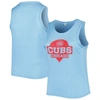 SOFT AS A GRAPE SOFT AS A GRAPE ROYAL CHICAGO CUBS PLUS SIZE HIGH NECK TRI-BLEND TANK TOP