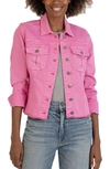 KUT FROM THE KLOTH KARA FRAY HEM COTTON BLEND TRUCKER JACKET