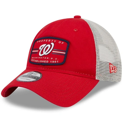NEW ERA NEW ERA RED WASHINGTON NATIONALS PROPERTY TRUCKER 9TWENTY SNAPBACK HAT