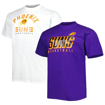 Fanatics Branded Purple/white Phoenix Suns Big & Tall Two-pack T-shirt Set