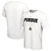 NIKE WHITE PURDUE BOILERMAKERS 2023 ON COURT BENCH T-SHIRT