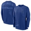 NIKE NIKE ROYAL LOS ANGELES DODGERS STATEMENT BALL GAME FLEECE PULLOVER SWEATSHIRT