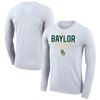 Nike White Baylor Bears On Court Bench Long Sleeve T-shirt In White