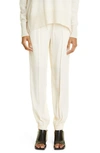 Jil Sander Drawstring Tapered Trousers In 689 - Ivory
