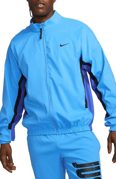 Nike Men's Dna Woven Basketball Jacket In Blue/black