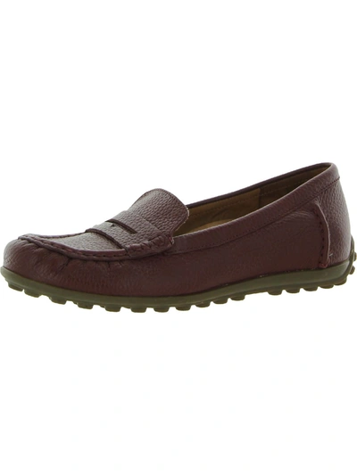 Vionic Marcy Womens Leather Slip On Loafers In Brown