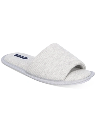 Club Room Mens Cozy Comfy Slide Slippers In White
