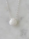 A Blonde And Her Bag Stephanie Delicate Drop Necklace In Moonstone - Brass Chain In Multi