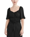 Bcbgmaxazria Linen-blend Top In Black