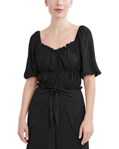 Bcbgmaxazria Linen-blend Top In Nocolor