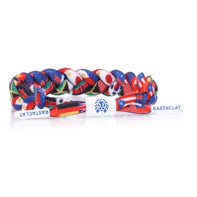 Rastaclat Original Hand Braided Multicolor United Men's Adjustable Bracelet In Orange