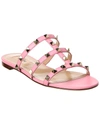 Valentino Rockstud Caged Leather Sandal In Pink