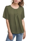 DKNY WOMENS PLEATED BOATNECK PULLOVER TOP