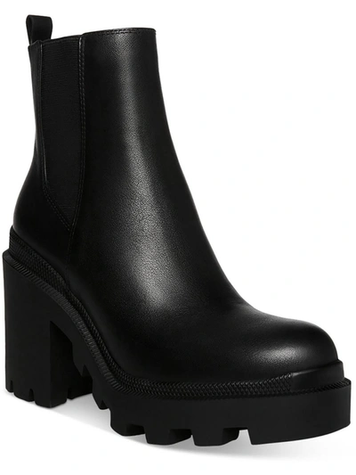 Steve Madden Roxie Fashion Boot Womens Leather Pull On Chelsea Boots In Black