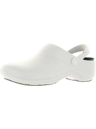 Easy Works By Easy Street Time Womens Solid Slip Resistant Clogs In White