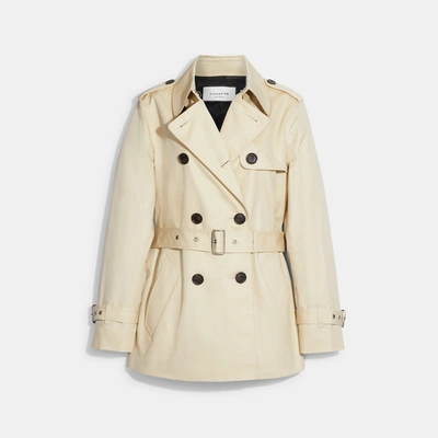 Coach Outlet Solid Short Trench In Beige