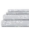 IENJOY HOME Trellis Vine Light Gray Pattern Sheet Set Ultra Soft Microfiber Bedding, Queen