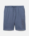 United Legwear Men's Exist Boxed Logo Cotton Fleece Shorts In Dark Blue