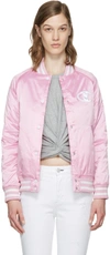 CHAMPION Pink Logo Bomber Jacket